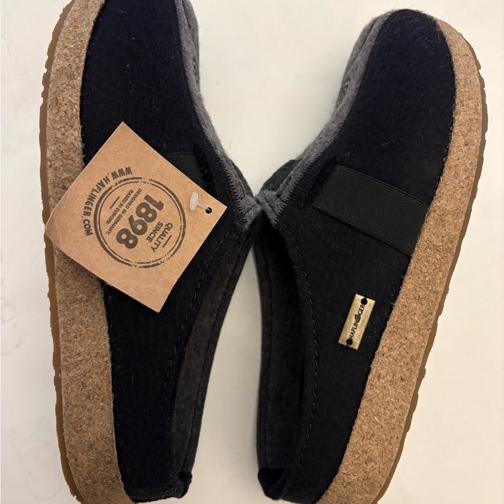 Haflinger Black and Gray Magic Wool Slippers - Picture 7 of 7